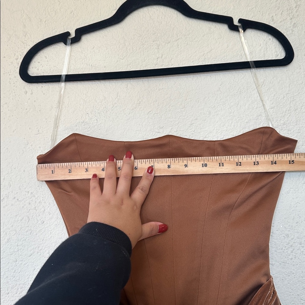 House of CB Persephone Toffee Strapless Corset Maxi Dress Brown XS A-C Cup - Picture 13 of 13